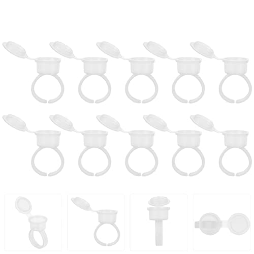 Исцелени 150 Парчиња Тетоважа пигмент прстен чаши микроблејдинг пигмент лепак прстени лепак палета држач Прстени Чаши За Еднократна