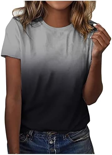 Zlovhe Women'sенска летна маица фустани блузи со кратки ракави со кратки ракави за печатени врвови за туники за хеланки обични маици