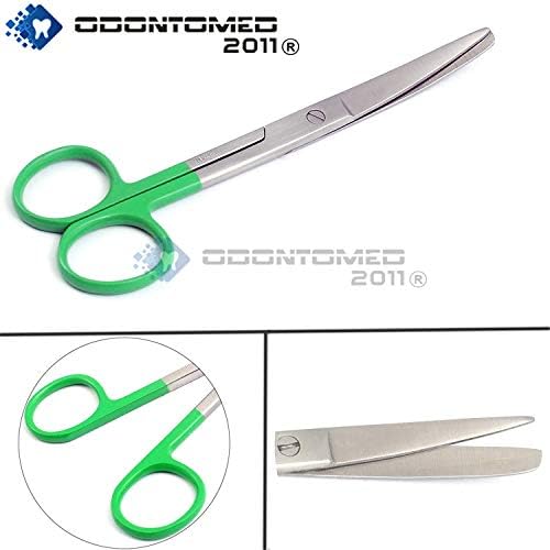 Odontomed2011® Многу од 8 парчиња оперативен ножици, остар/тап, заоблен, 5,5 мешавина обложена рачка