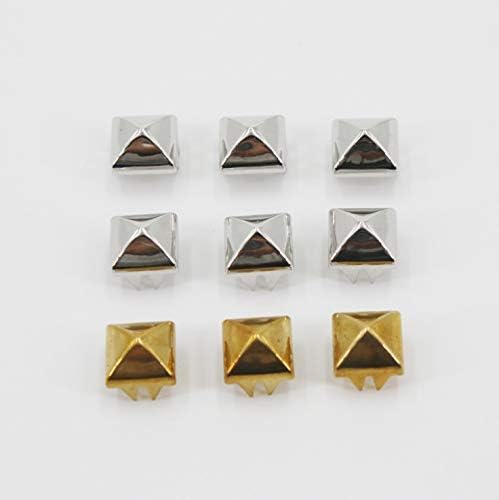 Пирамида столпчиња, 200 парчиња нокти на метални панк -шипки дамки на квадратни завртки со шила