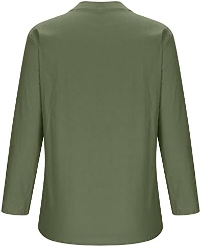 Постелнина блузи за жени 2023 лето летни врвови на врвови V вратот 3/4 кошули со ракави лабави вклопени тунични маички плус големина маица