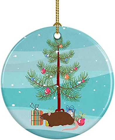 Богатства на Каролина CK4474CO1 REX RAT Мери Божиќен керамички украс, украси за новогодишни елки, висечки украс за Божиќ, празник, забава, подарок,