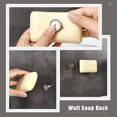 Држач за мијалник на мијалник на мијалник, држач за сунѓер 1 сет магнетски сапун за складирање на сапун, бесплатен држач за сапун
