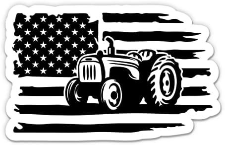 Американски Фармер Трактор Налепница-3 Лаптоп Налепница-Водоотпорен Винил За Автомобил, Телефон, Шише Со Вода - Сад Знаме Земја