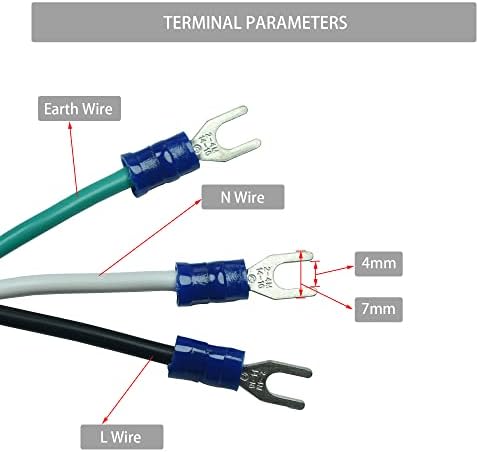 14 AWG 3 проводникот 3-проводен кабел за напојување со прекинувач за вклучување/исклучување, 15 засилувач максимум, 3 кабел за замена на жицата,