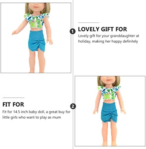 Кукли за девојки кукли за девојчиња мода кукла летни облеки без ракави на ракави и панталони за панталони за 14. 5инч кукла облекува