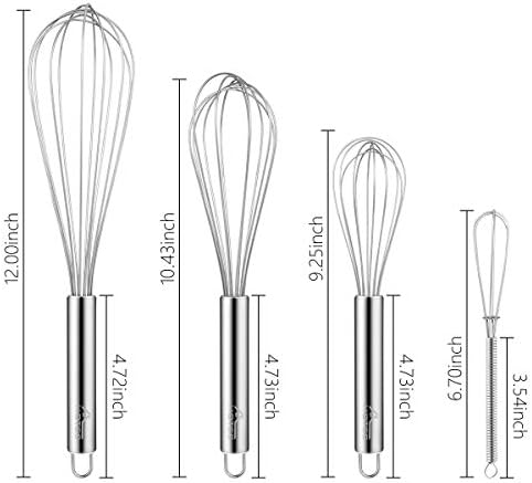 ХОТЕК 4 Парчиња Нерѓосувачки Челик Размахване Постави Жица Размахване Балон Размахване Јајце Тепач Кујнски Прибор За Мешање, Тепање, Мешање