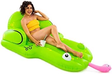 Bigmouth Inc. Белиот змија базен плови - 4 нозе базен плови, издржлив надувување на винил летен базен или играчка на плажа, прави