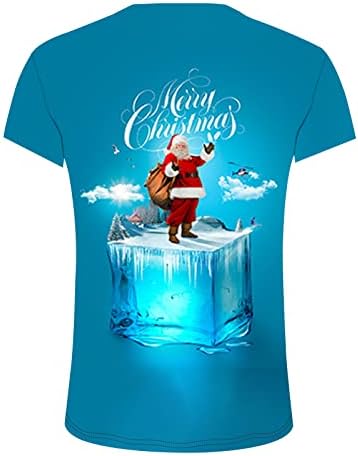 Вокачи Божиќни кратки ракави маици за мажи, 2022 Смешна Божиќ Дедо Мраз О вратот на врвовите на тренингот дизајнер на маица