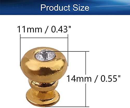 Heyiarbeit 11mmx14mm подарок накит кутија со единечна дупка тркалезни копчиња за влечење златен тон 6 парчиња