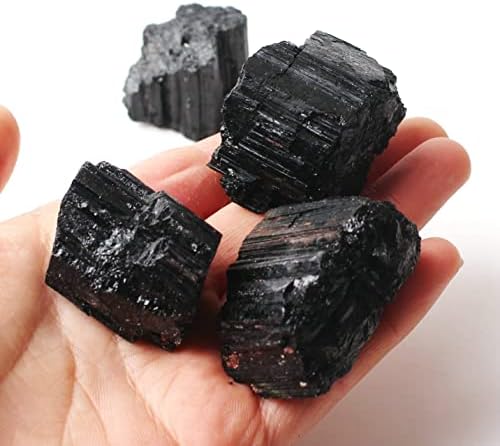 Heeqing AE216 1PC Природно црно турмалин кварцт Кристал груб камен суров скапоцен камен минерален примерок Неправилен кристал кристал