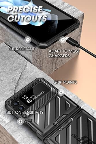ПОТКРЕПА Еднорог Буба Про Серија Случај За Samsung Galaxy Z Flip 4 5G , Двоен Слој На Целото Тело Солиден Заштитен Случај Со Футрола