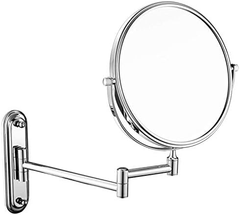 ОГЛЕДАЛО За Шминка Поставено НА Ѕид,Двострано Огледало За Бричење Со Месинг Од 8 Инчи, Продолжување На Бања 360°Вртливо Огледало За Козметичка