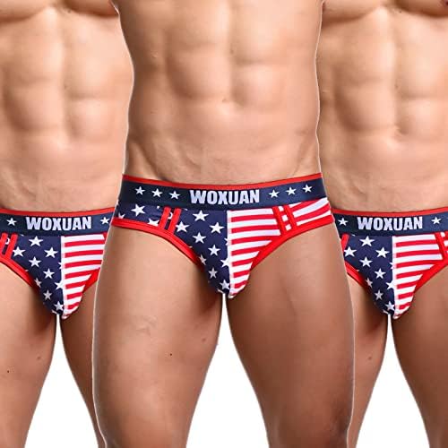 Долна облека за мажи во Еванкин, американски знаме на САД секси боксери брифинзи мека долна облека