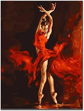 8x10inch Апстрактна масло сликарство жена фламенко шпанска танчерка црвена модерна уметност дама платно сликање спална соба wallидна