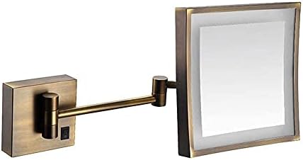 Gruni Wallид монтиран шминка огледало 3x зголемување Единствено страничен квадрат суета огледало проширување вградена литиумска