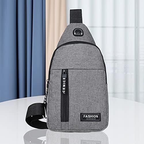 Торба за сад за прашка, водоотпорна торба за ранец со прашка со порта за полнење со USB, повеќенаменско патување на градите на