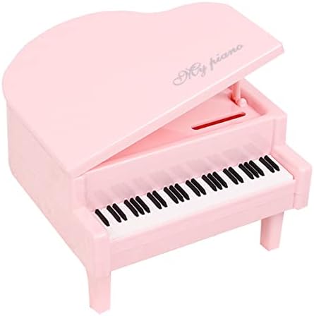 Ruilogod Piggy Bank за возрасни и деца, креативна пијано паричка симпатична пари нераскинлива пластична тегла заштеда на кутии украси, практични