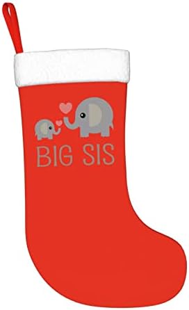 Yoigng Elephant Big Serist Christmas Christmas Stocking Xmas Codrings Класичен празник Декорација камин виси чорап