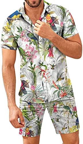 Летна машка маица плажа лето случајно печатено кратко копче за ракави, сет на пролетни куќи за машка машка машка костум