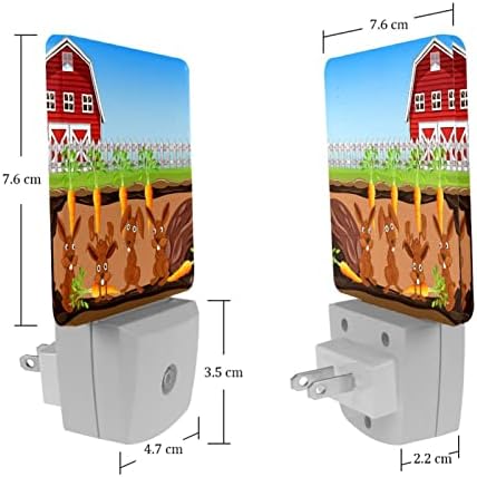 дупка за зајаци под морков фарма предводена ноќна светлина, детски ноќни светла за приклучок за спална соба во wallидна ноќна ламба прилагодлива