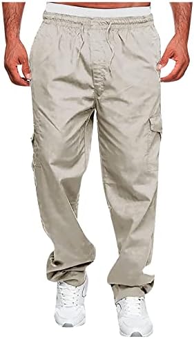 Менки за дувдубаби, кои лежат панталони за машка модна обична боја, еластична џеб, панталони