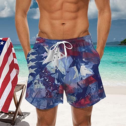 Плус големина пливање стебла Менс американско знаме печати кул спортски пливање стебла бргу суви патриотски плажа за капење костуми