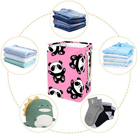 Нехомер панда Бебе шема 300D Оксфорд ПВЦ водоотпорна облека ја спречува големата корпа за перење за ќебиња играчки за облека во