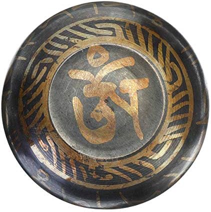 Uxzdx cujux Silent Tibetan Singing Bowl Set Antique Design со двострана молет и свилена перница
