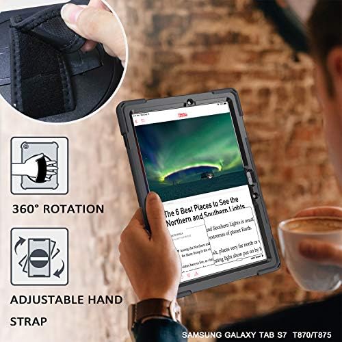 Gerutek Galaxy Tab S7 11 Случај Со Заштитник На Екранот 2020, 3-Слој Структура Тешки Таблета Случај Со Ротирачки Kickstand, Рамо/Рака Ремен, Костум