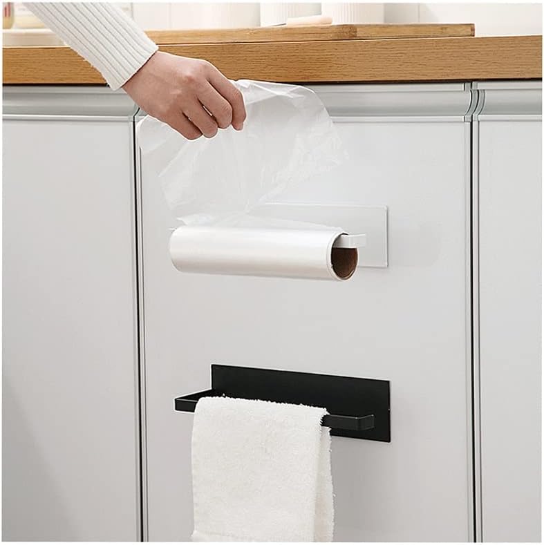 Држач за хартија за хартија за хартија монтирана ролна партала за складирање кујнски полица за бања за бања решетката за закачалки