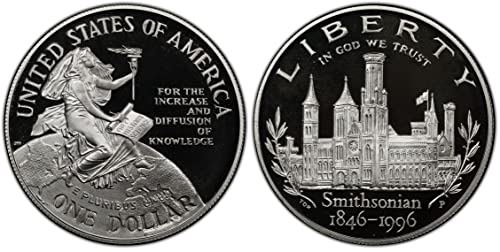 1996 година П Смитсонијан институција комеморативен доказ сребрен долар - убава паричка - Одличен доказ на САД - Нане - Нане - Нане
