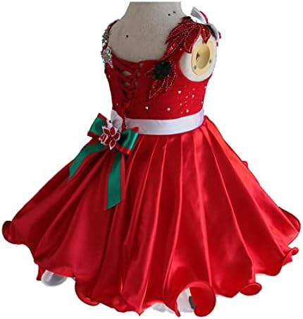 Christmasенифер G221RG Божиќно дете бебе новороденче за забава на мало девојче, фустан со црвена големина3t