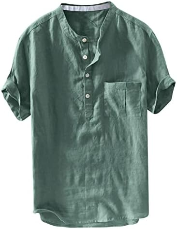 Gdjgta Топ блуза за Man Buttonbeachloose Casual Bluze Машка маица