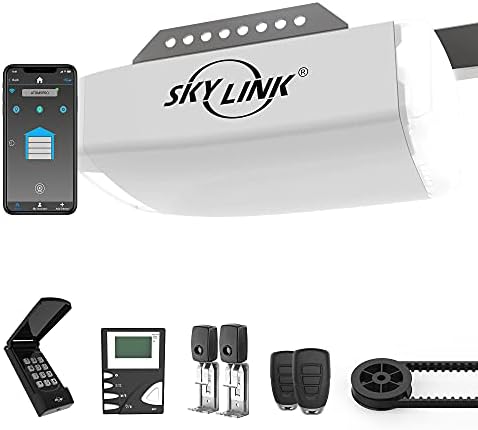 Skylink ATR-3823BKW 1HPF гаража на вратата на вратата во која има Alexa, екстремно тивок DC мотор, погон на ременот, LED светлина,