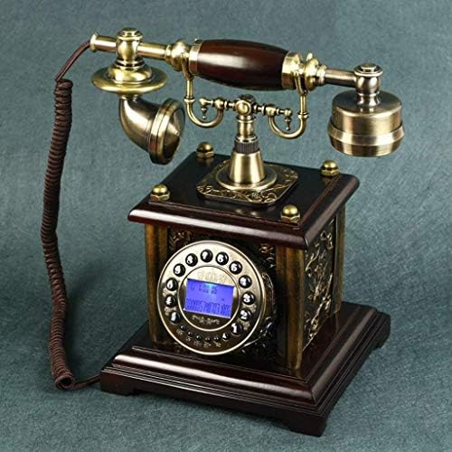 Антички телефон од ореви, кабел дигитален гроздобер телефонски класичен европски ретро фиксни телефонски декоративни ротари