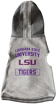 Littlearth unisex-adult ncaa lsu tigers миленичиња качулка екипаж, сива, голема