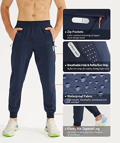 Атлетски панталони за џогирање на мажите од пуртоан, лесно суво пешачење, трчање, панталони за дишење, џогери затегнати џемпери