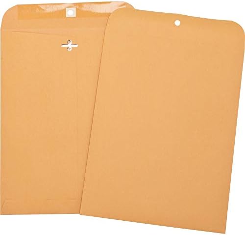 Тешки коверти со кафеав затворач, 8-3/4 W x 11-1/2 L, 28lb. - 10 пакет