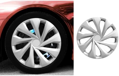 14 -инчен Snap на Hubcaps компатибилен со Hyundai Sonata - сет од 4 капаци на раб за 14 инчни тркала - сива