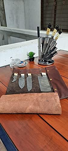 Торба за нож за готвач |Торба За Завиткување Со Нож Погодна За Патување | Ролна Со Нож Од Вистинска Кожа | Рачки За Торби За Чување
