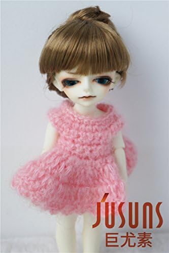 Jusuns JD049 4-5 '' 11-13cm кафеава ролна торта до стил на кукли 1/12 Синтетичка Мохаир БЈД кукла коса