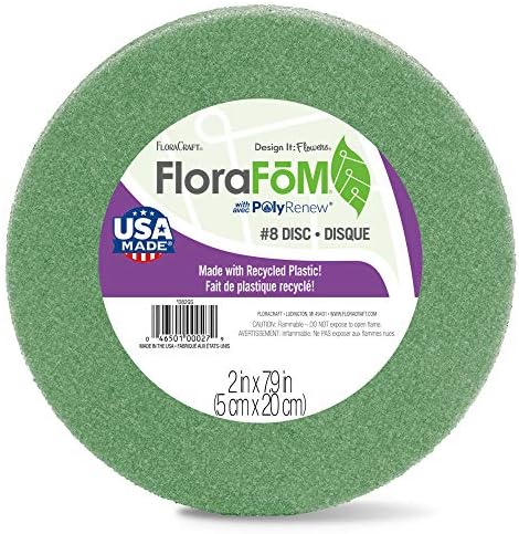 Floracraft Florafōm Disc 2 инчи x 7,9 инчи зелена