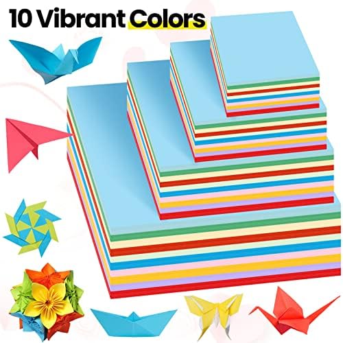 2300 чаршафи Sinmoe Оригами хартија разновидни големини DIY хартија живописна боја хартија шарена двострана квадратна хартија
