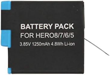 Замена на батеријата AHDBT -801 за GoPro Hero 8 HD сребрена камера - компатибилна со SPJB1B целосно декодирана батерија