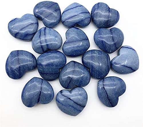 Binnanfang AC216 2 парчиња природно сино авентуринско срце облик Чакра камења врежани реики лековити декорација природни камења
