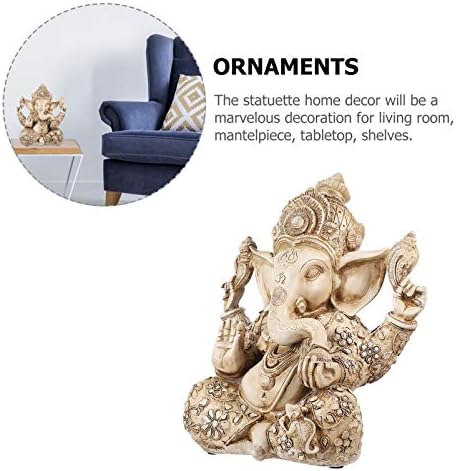Doitool Home Decor Home Decor Decor ganesha фигурински слон бог статуа Буда скулптура Индија, бог модел табела биро среќна уметност уметност фигура