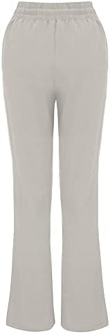 Gteuktg женски обични еластични еластични половини цврсти удобни џогирање џогерски панталони со џебови широки пантолони за нозе лесни џемпери
