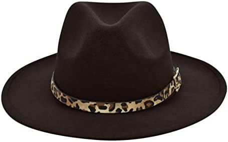 Федора токлен појас со леопард широко панама капа женски бејзбол капа капа за жени мода