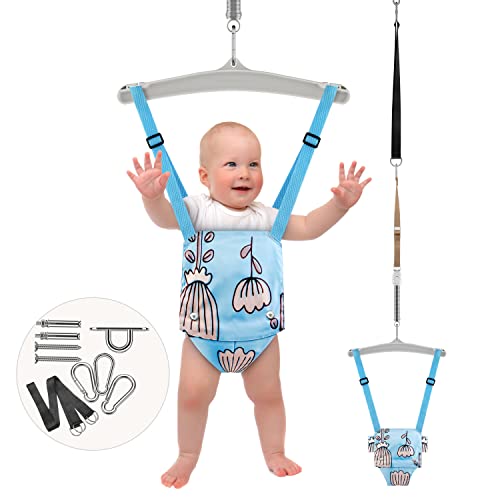 Бебе скокач замав со таванска кука за скокање на новороденчиња, врата од бебешки скокач со прилагодлив ланец за замав за бебиња во затворен простор